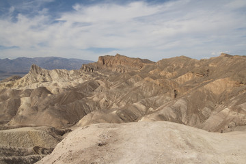 Fototapeta na wymiar Beautiful petrified sand dunes of Zabriskie Point, Death Valley national park, California, USA.