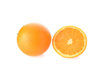 fresh orange on white background