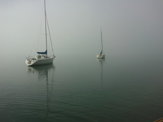 Fototapeta premium Nebel am Wolfgangssee