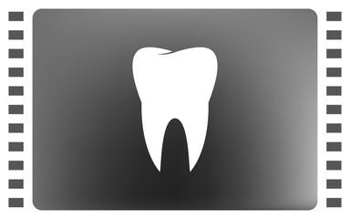 Flat paper cut style icon of tooth. Dentistry symbol