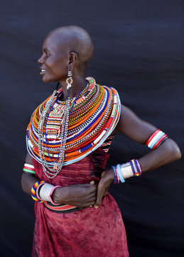 Portrait of woman from the Samburu tribe. Kenya, Africa