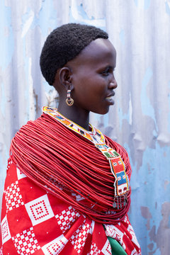 Woman from Samburu tribe. Kenya, Africa