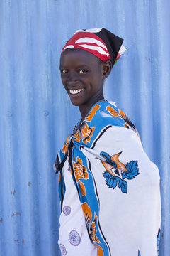 Portrait of Maasai tribeswoman. Kenya, Africa.