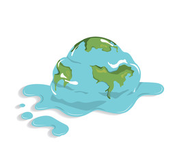 Melting earth for global warming