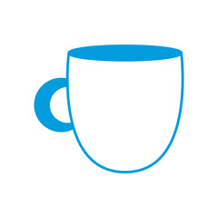 coffee mug beverage porcelain object line icon isolated on white background vector illustration