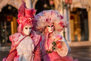 Gordijnen Women in carnival costume,Venice, Veneto, Italy, Europe © dejank1