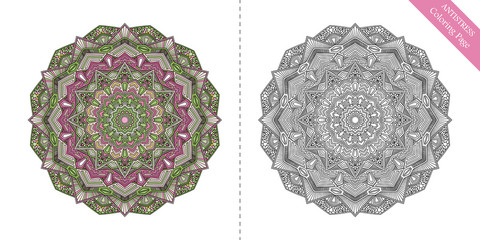 Antistress Coloring Page Mandala Tenth
