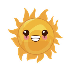kawaii sun in a space cosmic astronomy science vector illustration