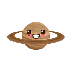 kawaii planet saturn with planetary ring system astronomy © Jemastock