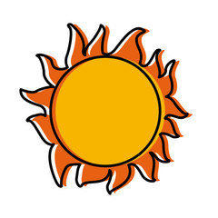 sun in a space cosmic astronomy science vector illustration