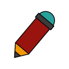 pencil wooden utensil school object vector illustration