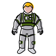 astronaut space suit people science astronomy on white background vector illustration