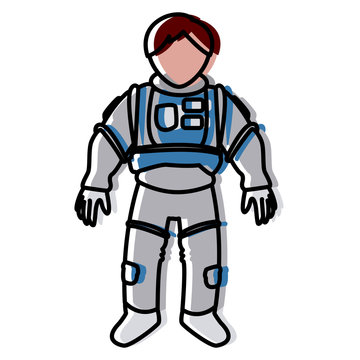 astronaut space suit people science astronomy on white background vector illustration