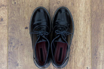 Smart flat black professional womens shoes