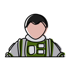 the portrait of astronaut man in a spacesuit exploring vector illustration