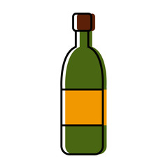 wine glass bottle drink alcohol cork vector illustration