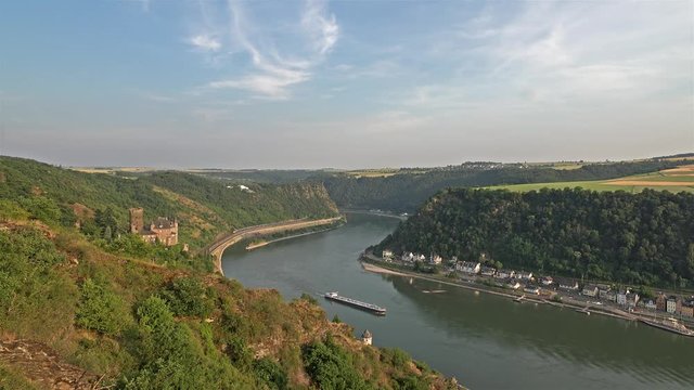 Castle Katz and Loreley at the river Rhine