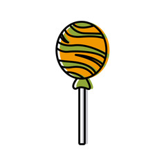 round lollipop candy sweet flavor icon vector illustration