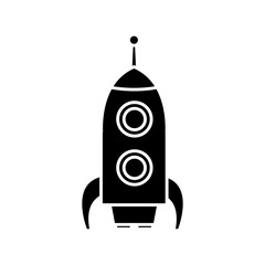 space rocket up and launch exploration symbol vector illustration