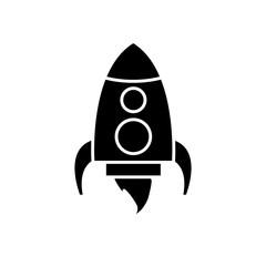 space rocket up and launch exploration symbol vector illustration,