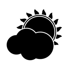 cloud with sun weather sky image vector illustration