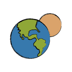 world earth planet system solar image vector illustration