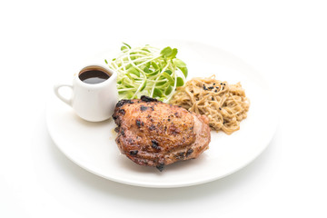 grilled chicken steak with vegetable