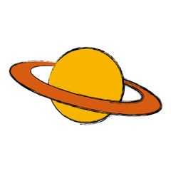 planet saturn with planetary ring system astronomy vector illustration © Jemastock