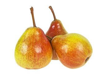 Fresh pears isolated on a white background