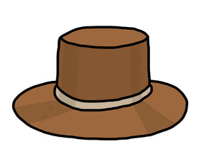 brown hat / cartoon vector and illustration, hand drawn style, isolated on white background.