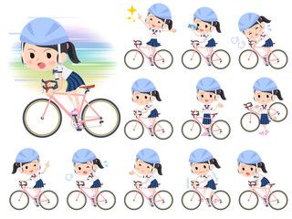 shortsleeved shirt Sailor suit_rode bicycle