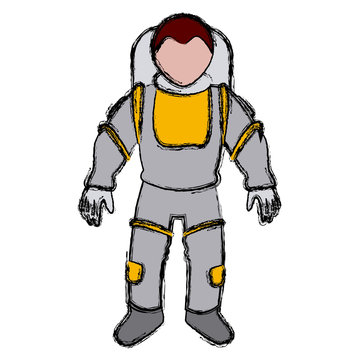 astronaut space suit people science astronomy vector illustration