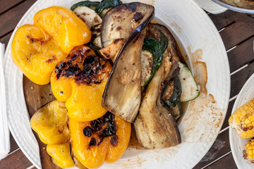 grilled vegetables yellow paprika and zucchini