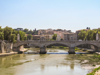 Fototapeta na wymiar Ponte Vittorio Emanuele II - one of the bridges connecting Rome to the Vatican