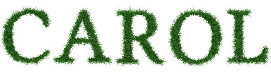Carol - 3D rendering fresh Grass letters isolated on whhite background.