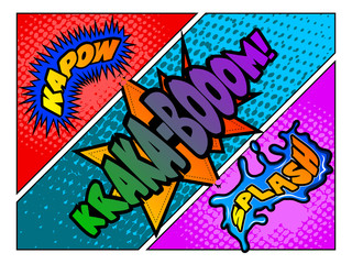 Set of comic onomatopoeias