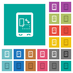 Mobile gyrosensor square flat multi colored icons