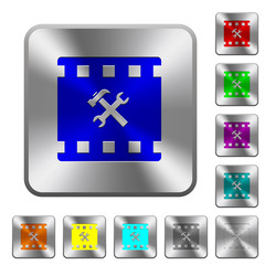 Movie tools rounded square steel buttons