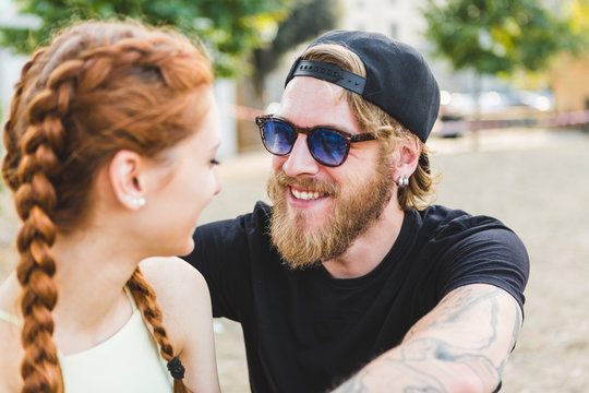 Young Alternative Couple Having Fun and Joking