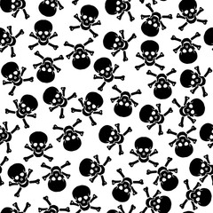 Abstract seamless pattern of skulls on a white background. halloween patterns. 