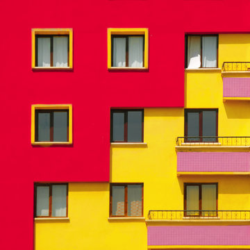 Vibrant Architecture Of A Apartment Building 