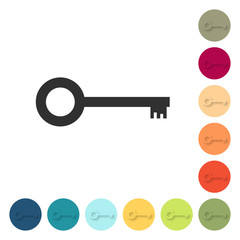 Farbige Buttons - Schlüssel retro