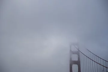Papier Peint photo Pont du Golden Gate Golden Gate Bridge seen in fog from Marin Headlands side fo the bay