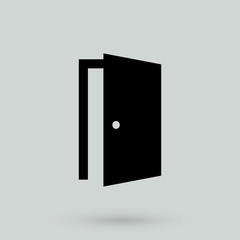 Door Icon in trendy flat style isolated on grey background. Open door symbol