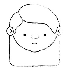 blurred silhouette of face elderly woman with a straight long ha