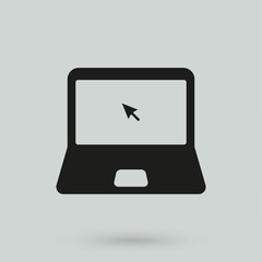 Laptop Icon in trendy flat style isolated on grey background