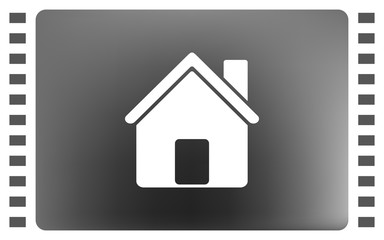 Flat paper cut style icon of house