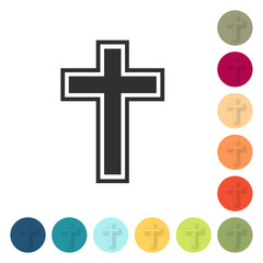 Obraz premium Farbige Buttons - Kreuz christlich