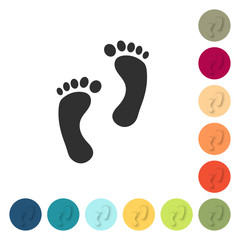Farbige Buttons - Fußspuren