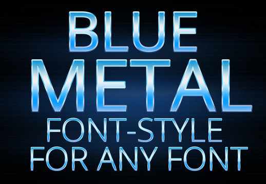 Blue Metallic Text Style 1